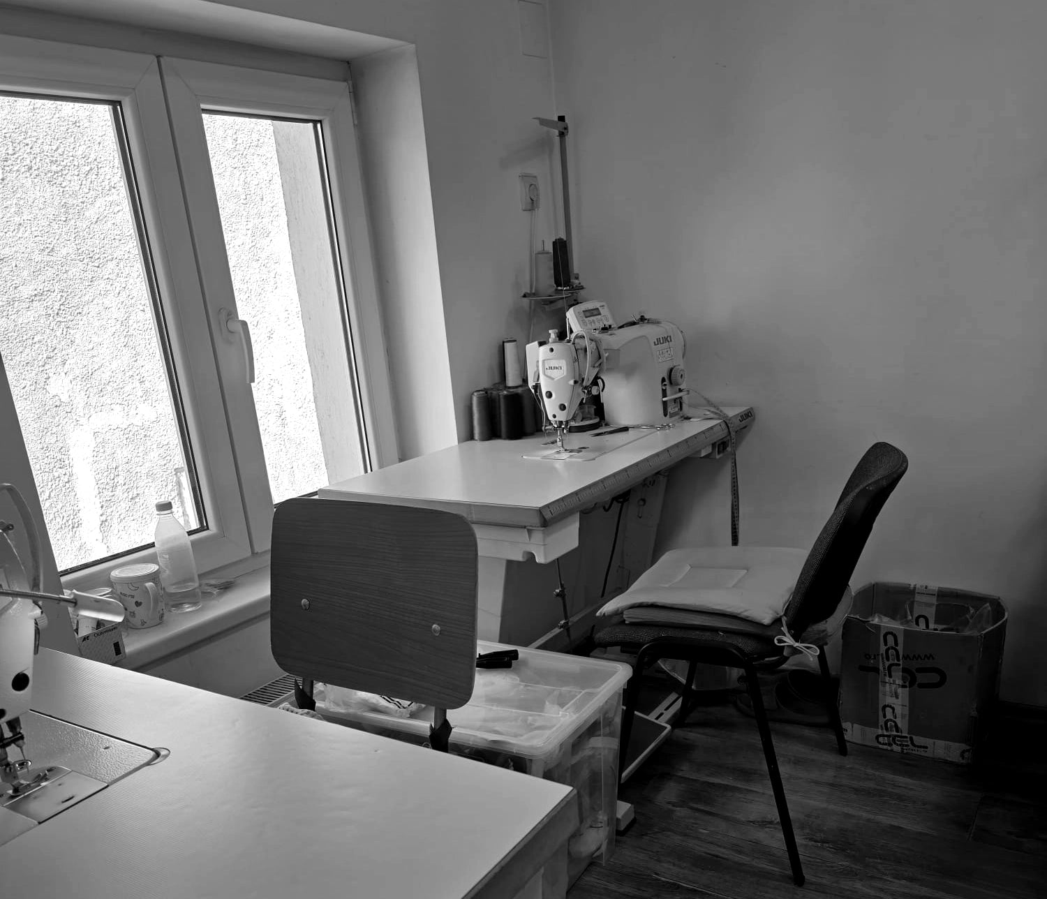 Crafting space in Bucharest for eco-friendly T-shirts made from natural cotton.